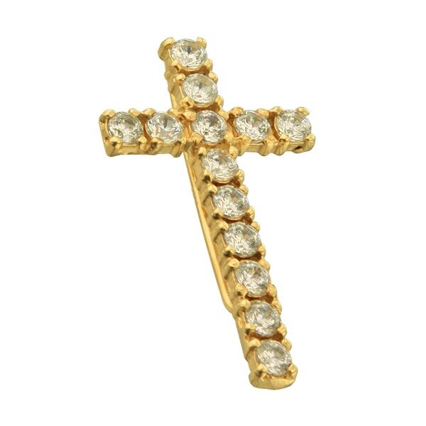 Хрест на клобук зі срібною шпилькою в позолоті від компанії Іконна лавка - фото 1