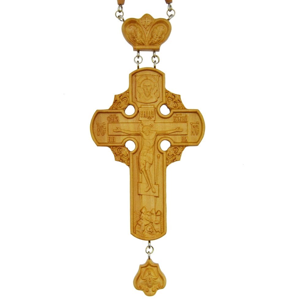 Хрест наперсний нагородний №3 (дерев'яний) від компанії Іконна лавка - фото 1