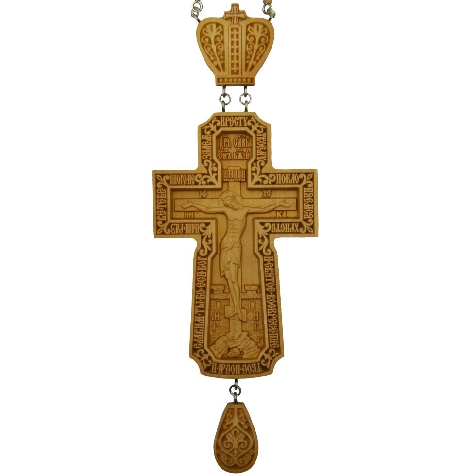 Хрест наперсний нагородний №8 (дерев'яний) від компанії Іконна лавка - фото 1