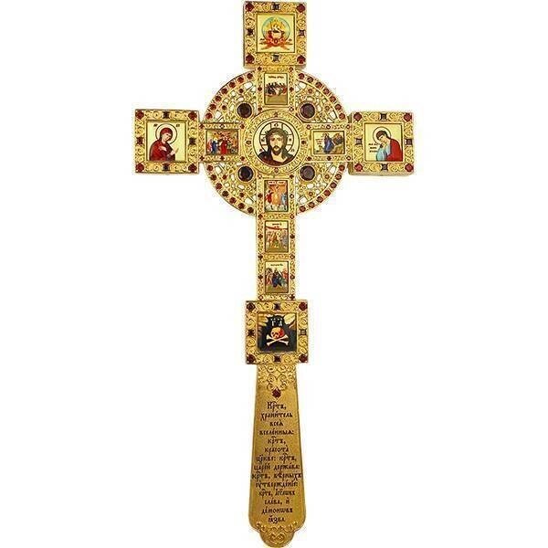 Хрест напрестольний декорований позолочений від компанії Іконна лавка - фото 1