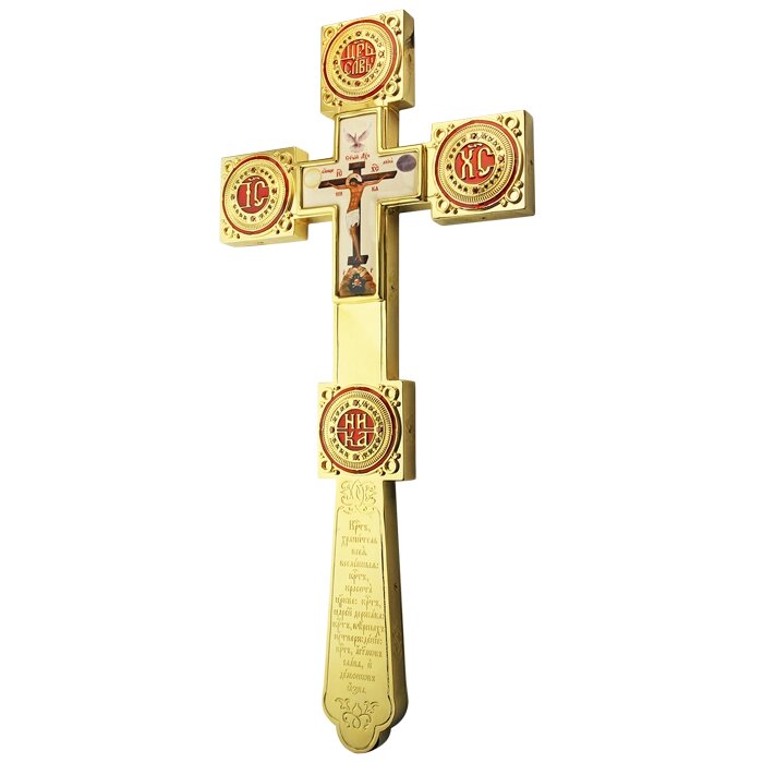 Хрест напрестольний латунний в позолоті від компанії Іконна лавка - фото 1