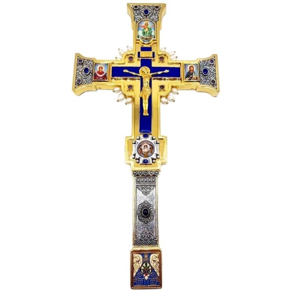 Хрест напрестольний латунний з позолотою від компанії Іконна лавка - фото 1