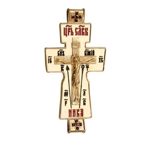 Хрест параманний позолочений з емаллю та вставками від компанії Іконна лавка - фото 1