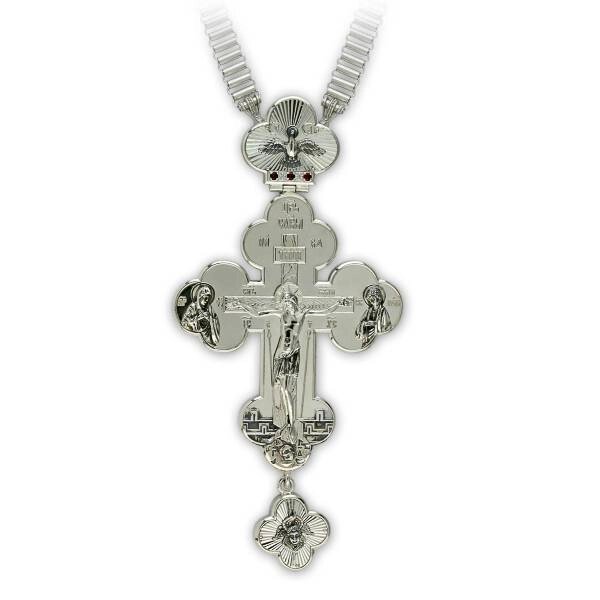 Хрест протоієрейський для священнослужителя срібний з ланцюгом від компанії Іконна лавка - фото 1