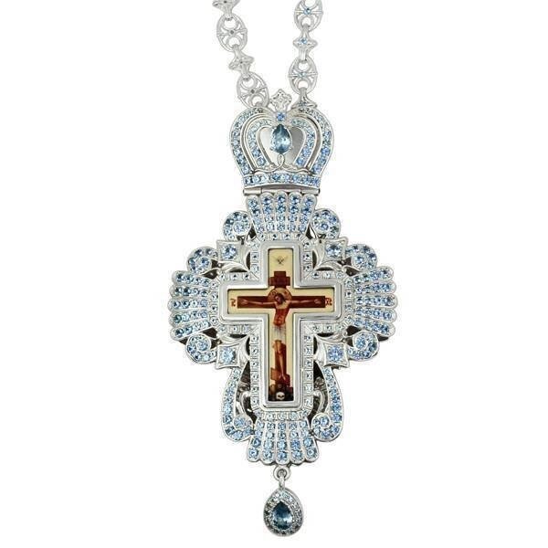 Хрест священнослужителя в срібленні з ланцюгом 2.7.0244л від компанії Іконна лавка - фото 1