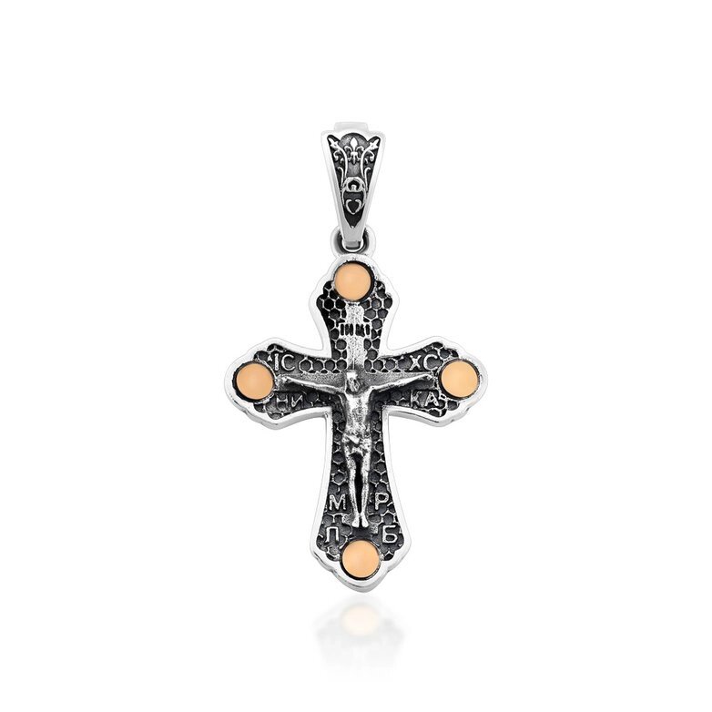 Хрест зі срібла і золота з розп'яттям без родію від компанії Іконна лавка - фото 1