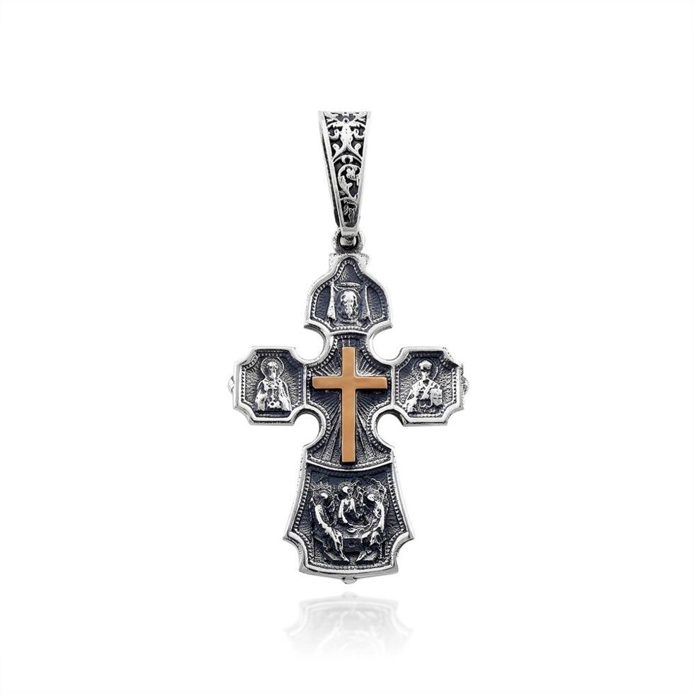 Хрест зі срібла з золотом без родію від компанії Іконна лавка - фото 1