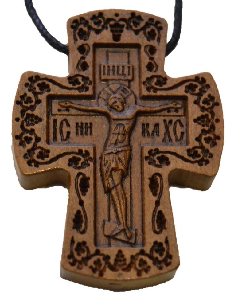 Хрестик дерев'яний з виноградною лозою від компанії Іконна лавка - фото 1