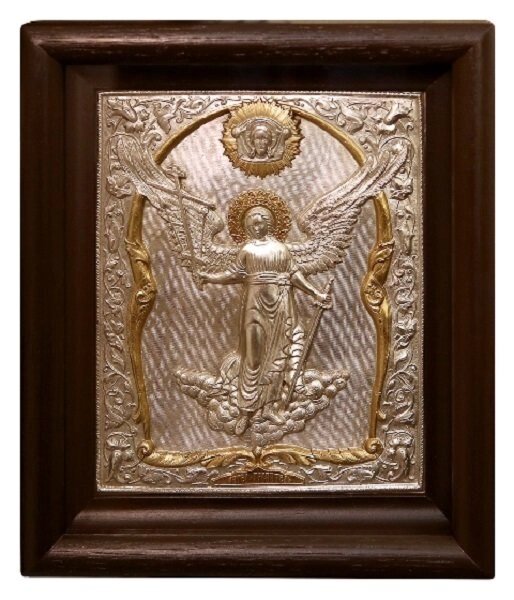 Ікона "Ангел Охоронець" в мідному окладі 29х24см від компанії Іконна лавка - фото 1
