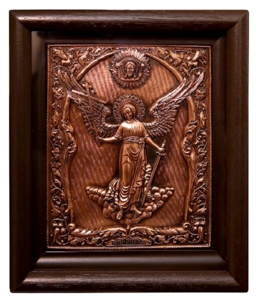 Ікона "Ангел Охоронець" в мідному окладі лита від компанії Іконна лавка - фото 1