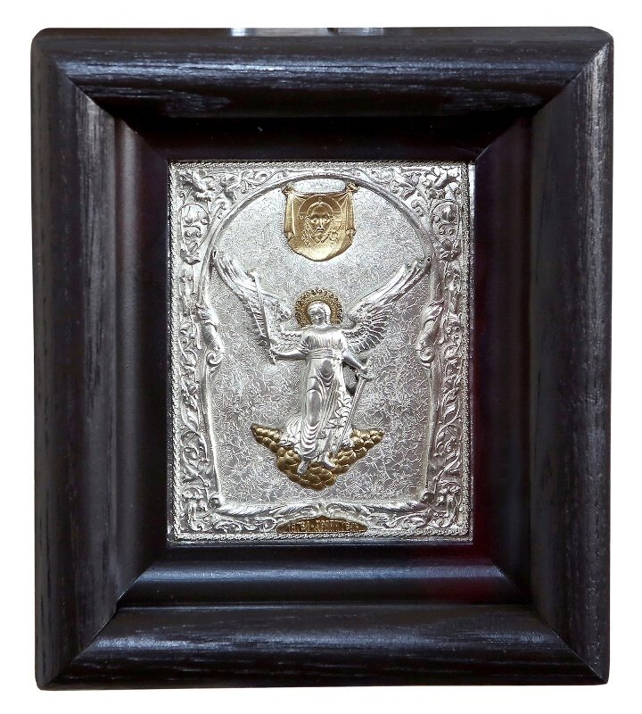 Ікона "Ангел Охоронець" в мідному окладі мала 19х16см від компанії Іконна лавка - фото 1