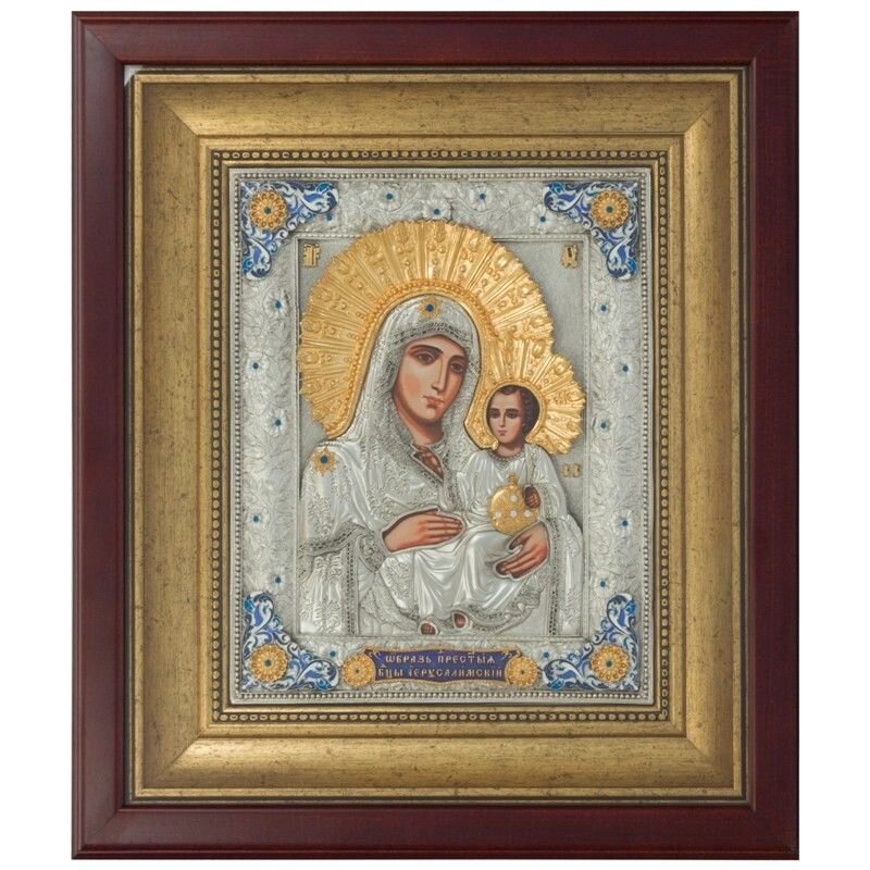 Ікона "Богоматір Єрусалимська" зі срібла від компанії Іконна лавка - фото 1