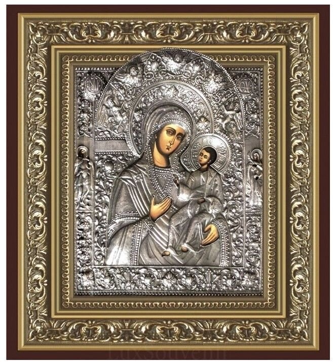 Ікона "Богоматір Іверська Партаітісса" зі срібла від компанії Іконна лавка - фото 1