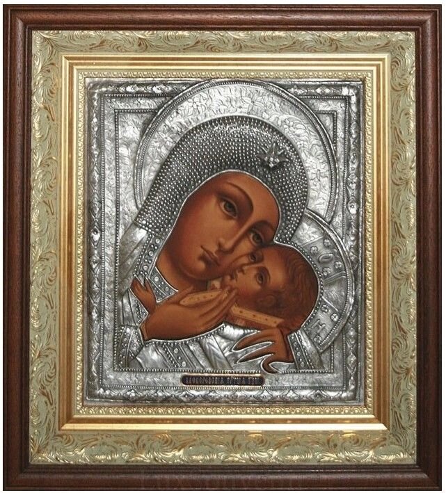 Ікона "Богоматір Касперовська" зі срібла від компанії Іконна лавка - фото 1