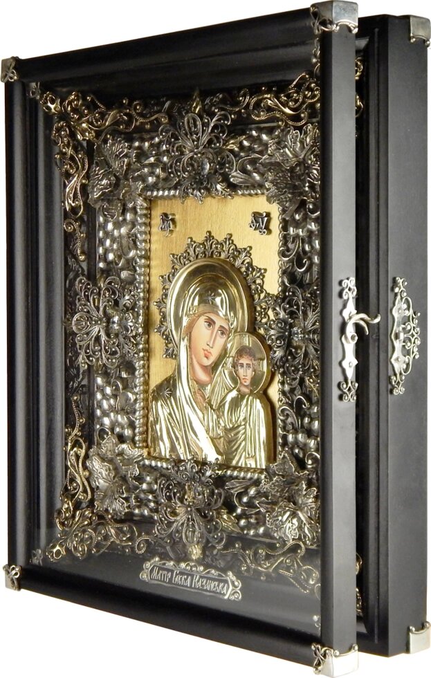 Ікона "Богоматір Казанська" в кіоті з сусальним золотом від компанії Іконна лавка - фото 1
