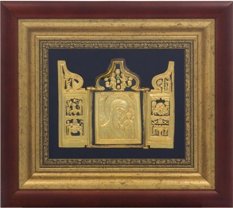 Ікона "Богоматір Казанська з мініатюрами" зі срібла від компанії Іконна лавка - фото 1