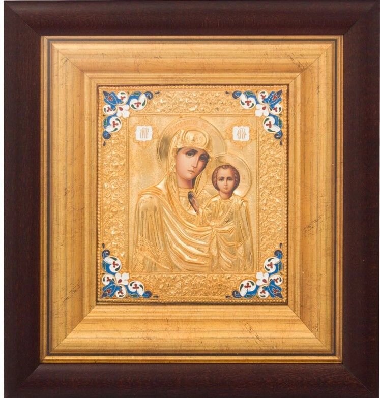 Ікона "Богоматір Казанська" зі срібла 23х21см від компанії Іконна лавка - фото 1