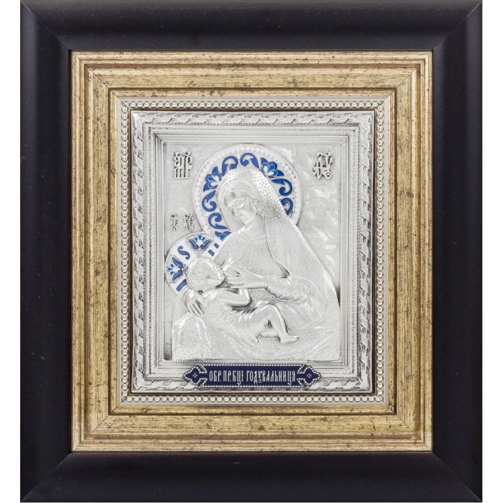 Ікона "Богоматір Млекопитательниця" зі срібла від компанії Іконна лавка - фото 1