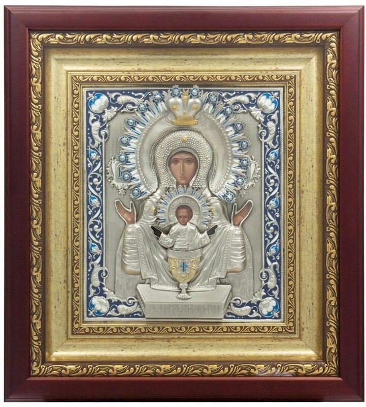 Ікона "Богоматір Невпинна Чаша" зі срібла від компанії Іконна лавка - фото 1