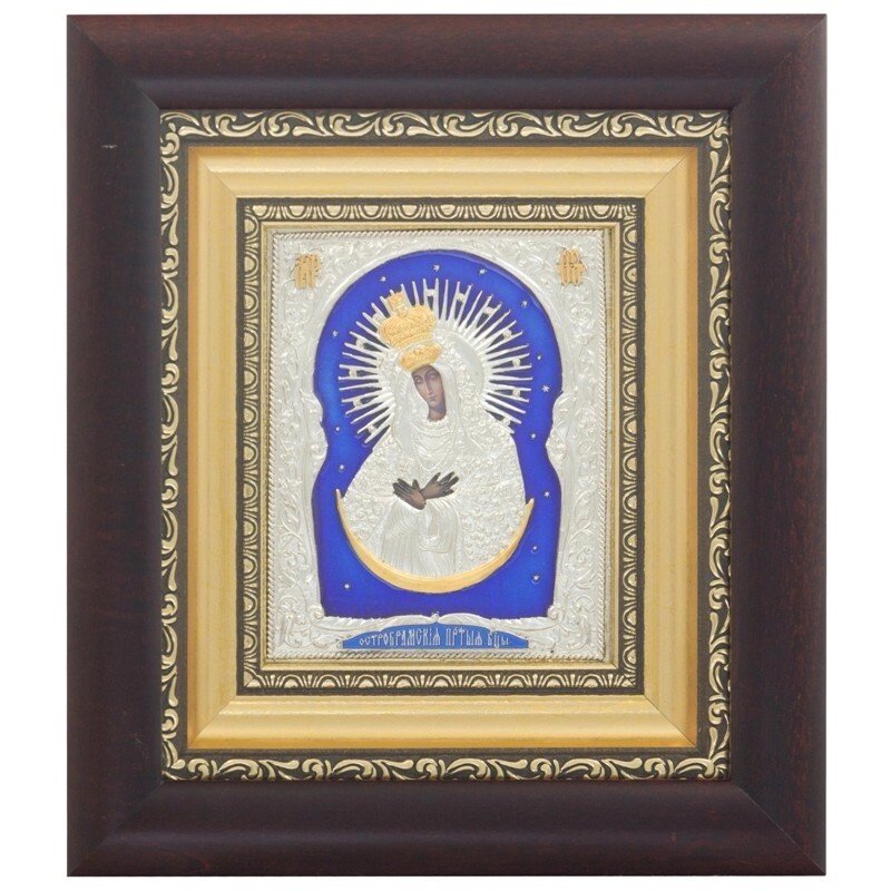 Ікона "Богоматір Остробрамська" зі срібла від компанії Іконна лавка - фото 1