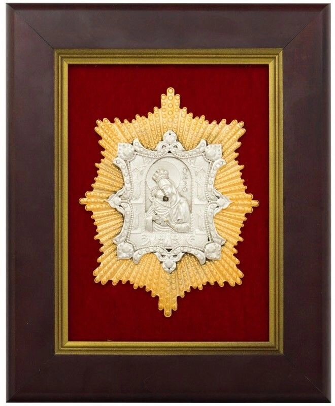 Ікона "Богоматір Почаївська у зірці" зі срібла від компанії Іконна лавка - фото 1
