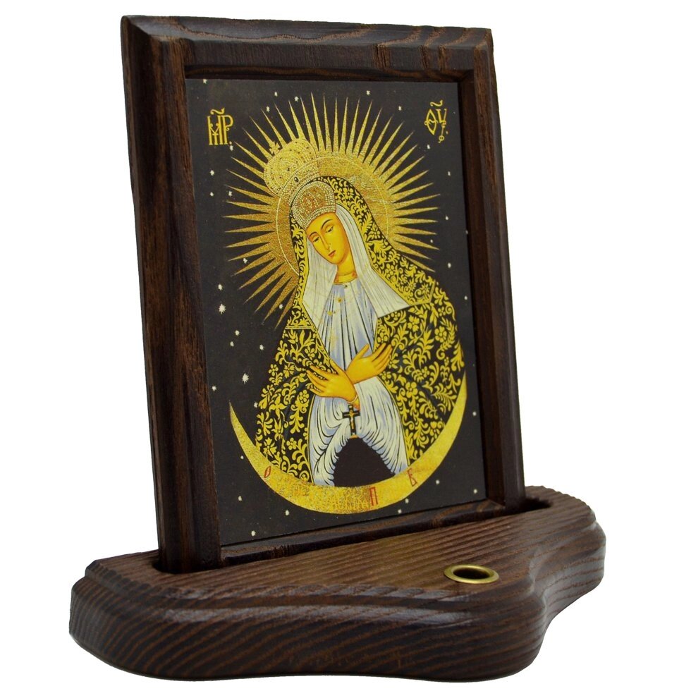 Икона "Богородица Остробрамская" на подставке від компанії Іконна лавка - фото 1