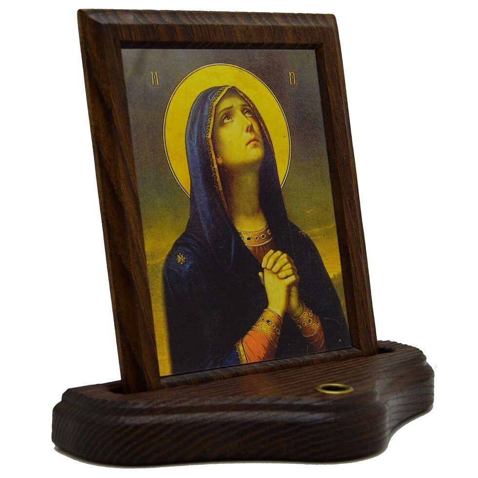 Икона "Богородица Плачущая" на подставке від компанії Іконна лавка - фото 1