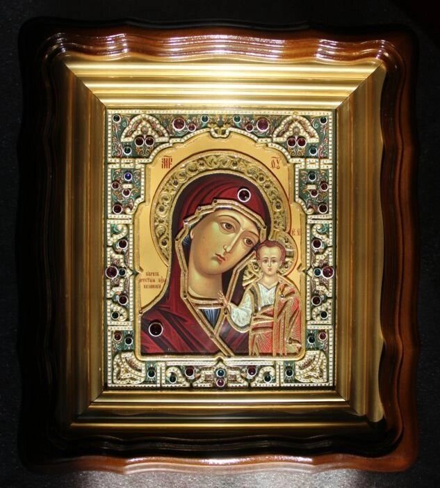 Ікона "Богородиця Казанська" лист по склу від компанії Іконна лавка - фото 1