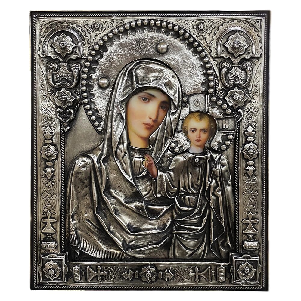 Ікона Богородиця Казанська зі срібла від компанії Іконна лавка - фото 1