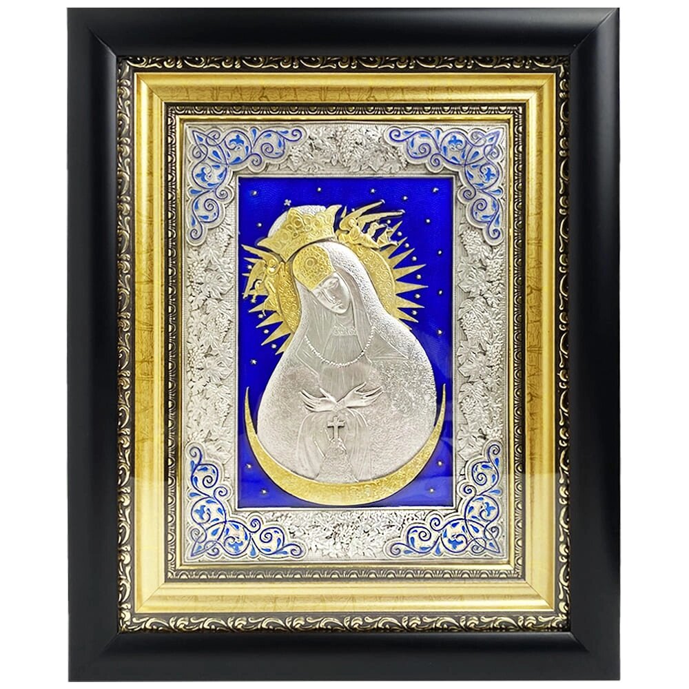 Ікона "Богородиця Остробрамська" зі срібла від компанії Іконна лавка - фото 1
