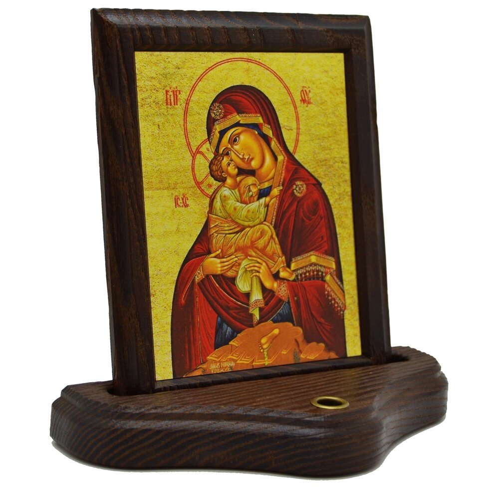 Ікона "Богородиця Почаївська" на підставці від компанії Іконна лавка - фото 1
