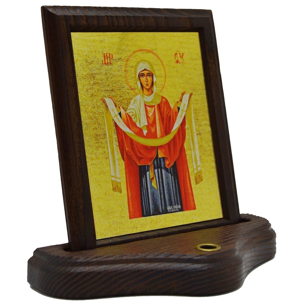 Ікона "Богородиця Покрова" на підставці від компанії Іконна лавка - фото 1