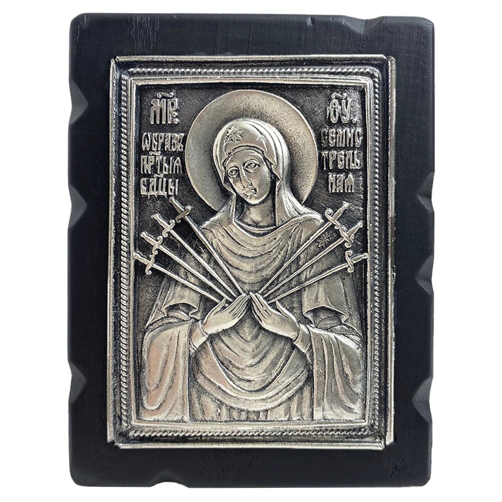 Ікона "Богородиця Семистрільна" в сріблі від компанії Іконна лавка - фото 1