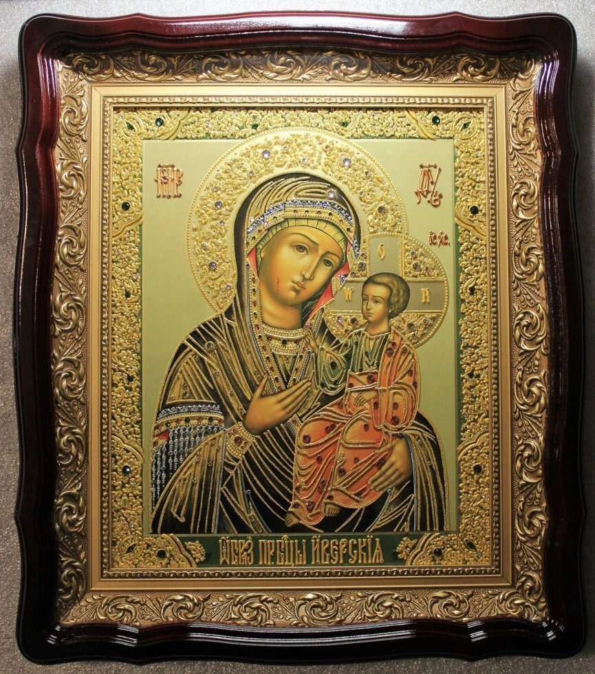 Ікона "Божа Матір Іверська" лист по склу від компанії Іконна лавка - фото 1