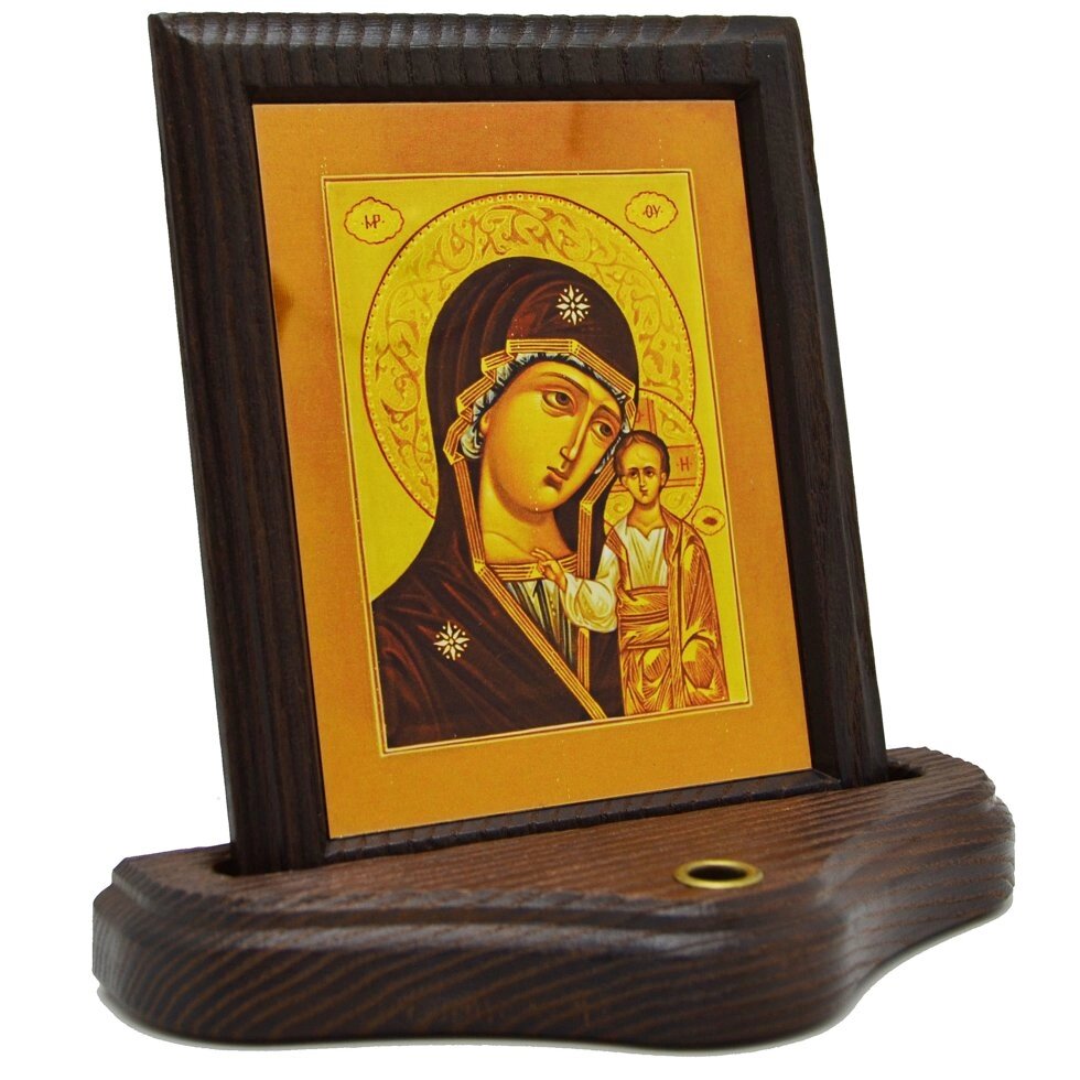 Ікона "Божа Матір Казанська" на підставці від компанії Іконна лавка - фото 1