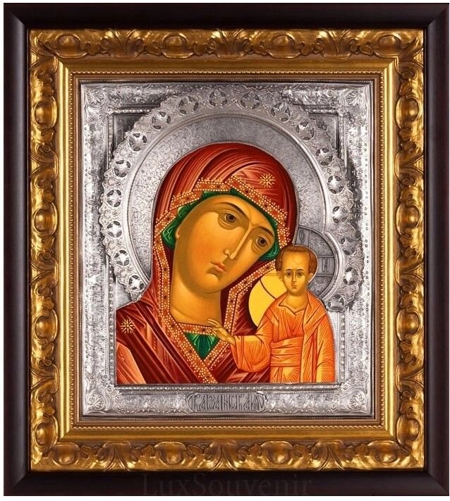 Ікона "Божа матір Казанська" зі срібла від компанії Іконна лавка - фото 1
