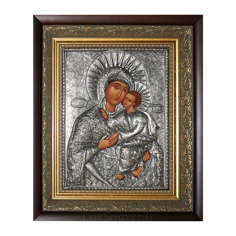 Ікона "Божа Матір Києво-Братська" зі срібла від компанії Іконна лавка - фото 1