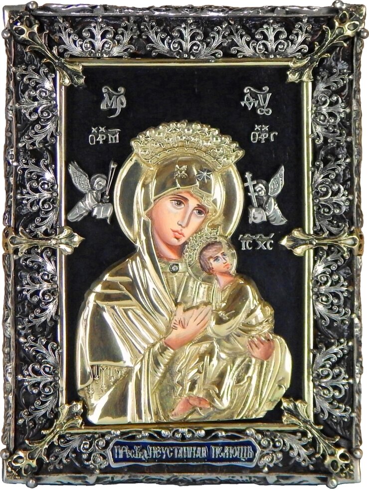 Ікона "Божа Матір Неустанної допомоги" сусальне золото від компанії Іконна лавка - фото 1