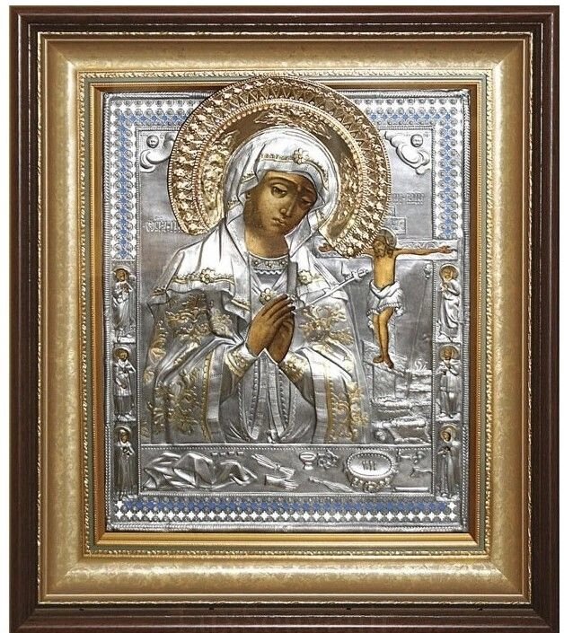 Ікона "Божа Матір Охтирська" зі срібла від компанії Іконна лавка - фото 1