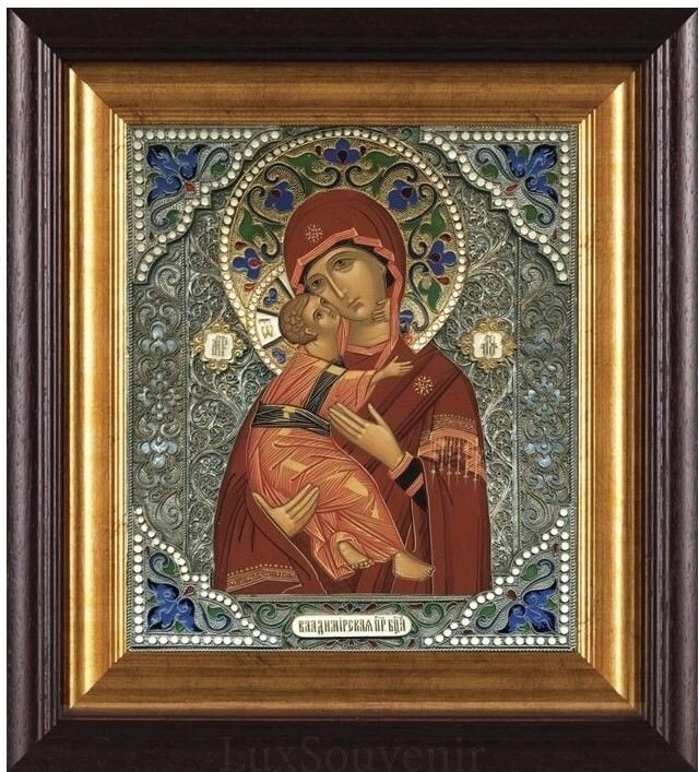 Ікона "Божа Матір Володимирська" зі срібла від компанії Іконна лавка - фото 1