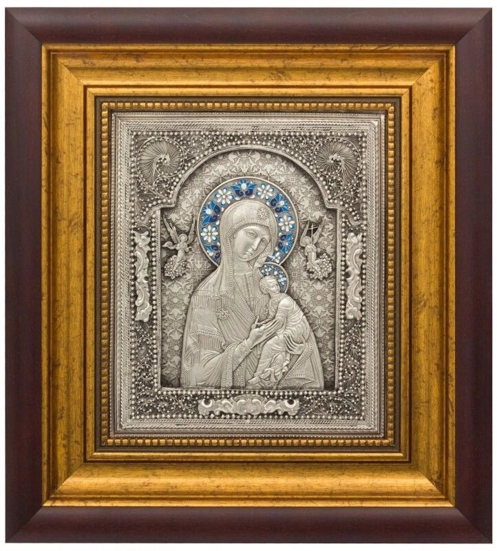 Ікона "Божої Матері Пристрасна" зі срібла від компанії Іконна лавка - фото 1