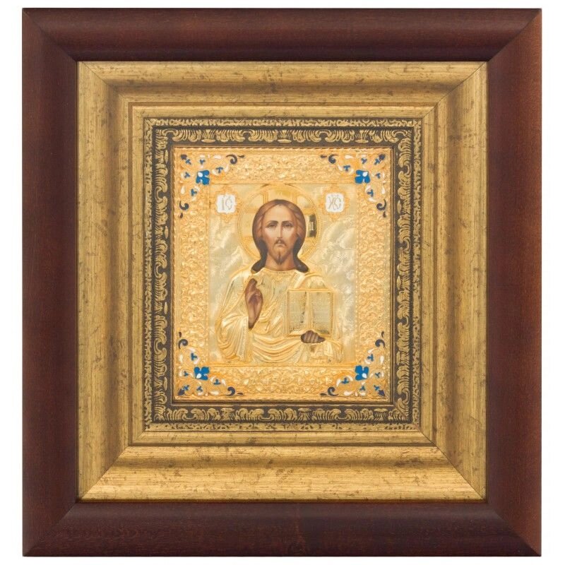 Ікона "Господь Вседержитель" зі срібла 25х24см від компанії Іконна лавка - фото 1