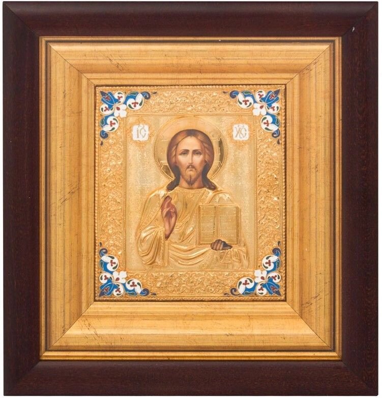 Ікона "Христос Пантократор" зі срібла 23х21см від компанії Іконна лавка - фото 1
