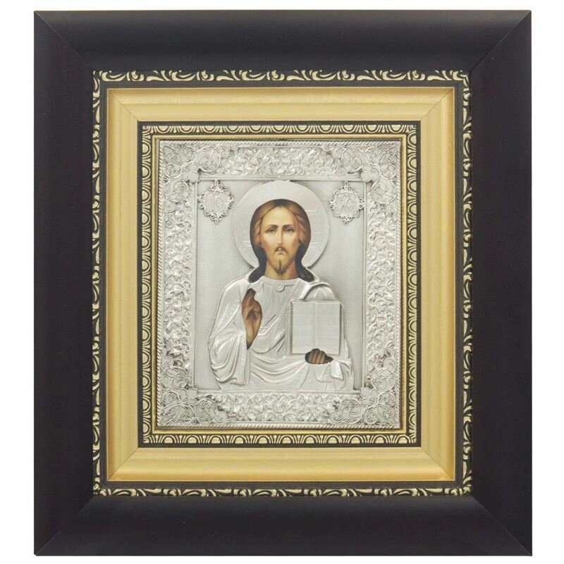 Ікона "Ісус Христос" зі срібла 23х21см від компанії Іконна лавка - фото 1