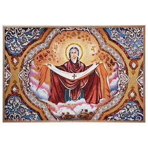 Ікона з бурштину Богородиця Покрова 20х30 см