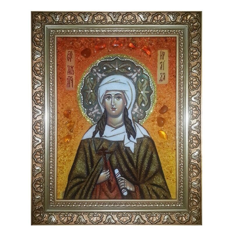 Икона из янтаря Святая мученица Ираида (Раиса) 15x20 см від компанії Іконна лавка - фото 1