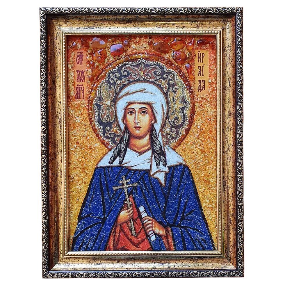Икона из янтаря "Святая мученица Раиса (Ираида)" 15x20 см від компанії Іконна лавка - фото 1