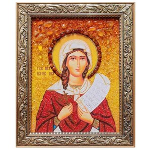 Ікона з бурштину Свята мучениця Вікторія (Ніка) 20x30 см