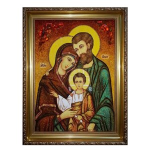 Ікона з бурштину Святе Сімейство 40x60 см