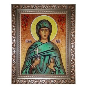Икона из янтаря Святой великомученица Злата 20x30 см